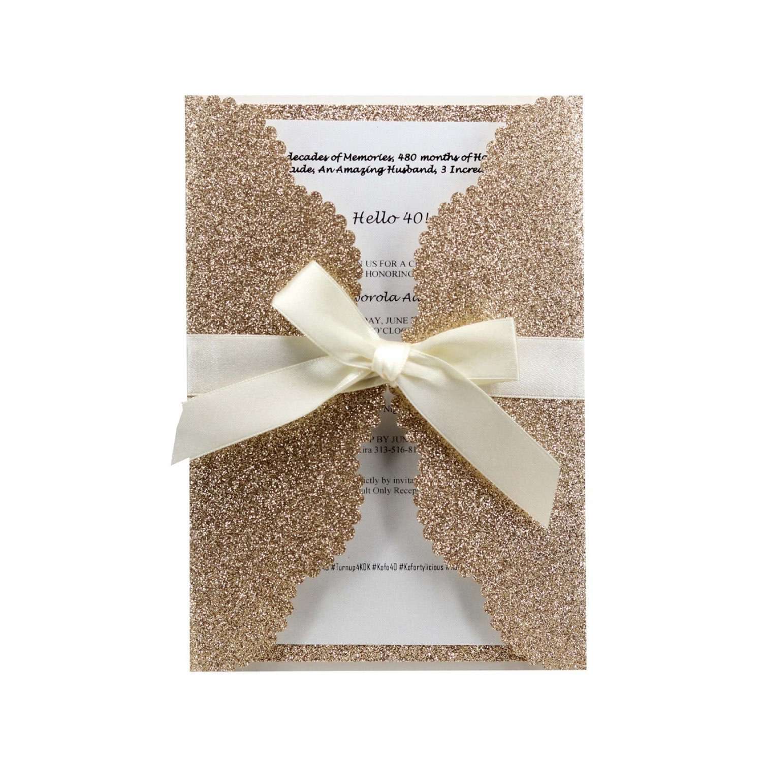Elegant Invitation Card Slap-up Invitation Laser Cut Glitter Paper Holiday Card